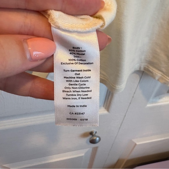 Talbots Cream Quarter Length Sleeve T-Shirt - Size Large - Picture 6 of 6